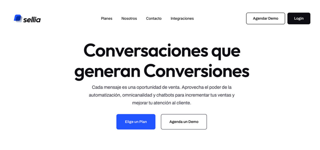 Captura de pantalla de la página web de Sellia