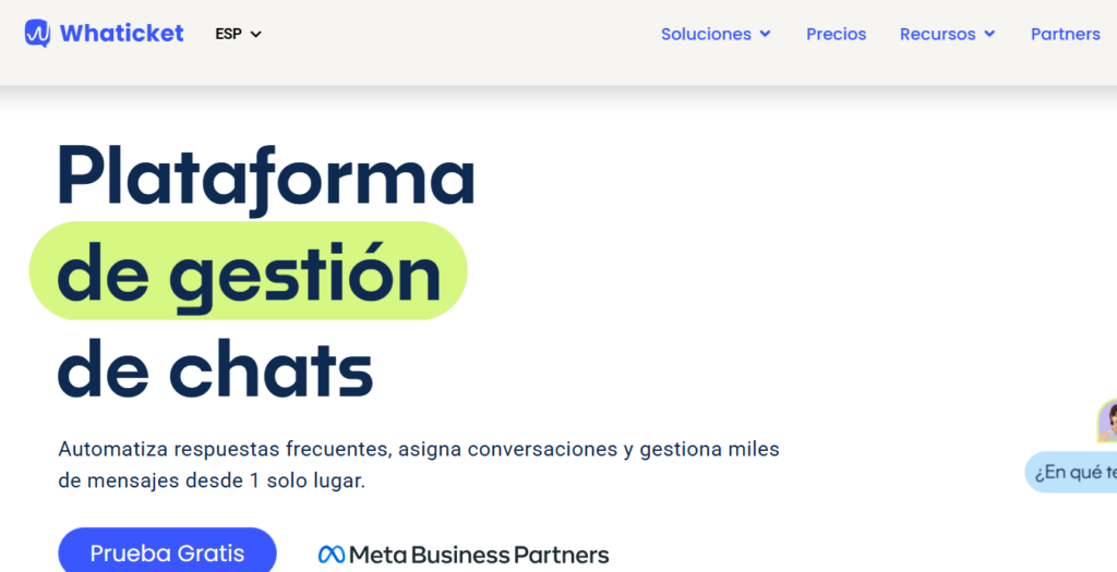 Pantalla de Whaticket