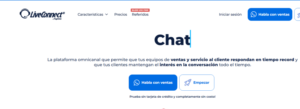 Pantalla de LiveConnetct