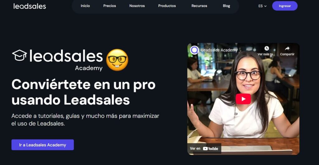 Pantalla de Leadsales Academy