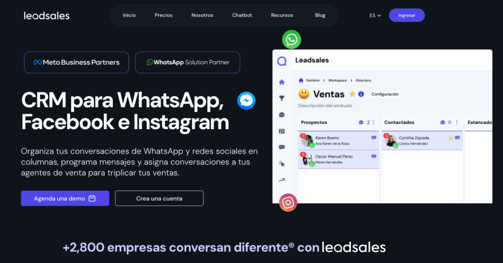 CRM inmobiliario con WhatsApp 8 Leadsales mejores CRM inmobiliarios