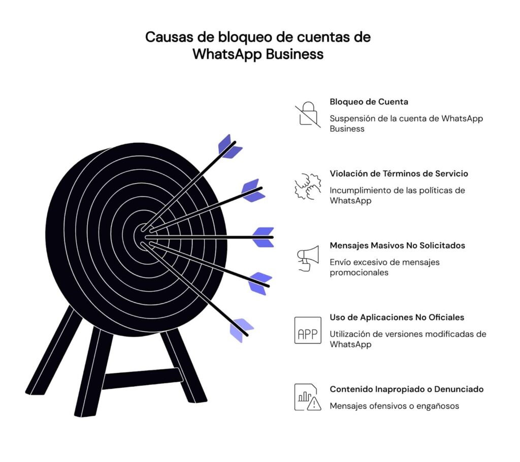 Causas de bloqueo de cuentas de WhatsApp Business