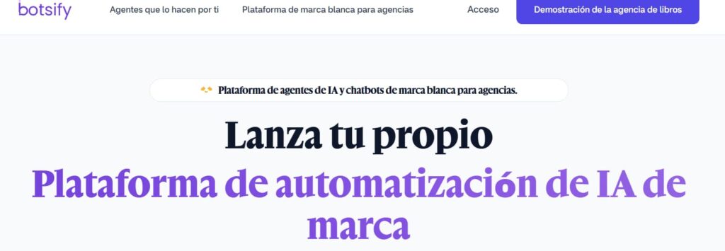 Página de inicio de Botsify, plataforma de chatbots y agentes de IA para WhatsApp y múltiples canales