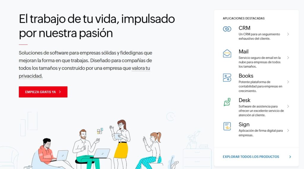 Pantalla de Zoho CRM
