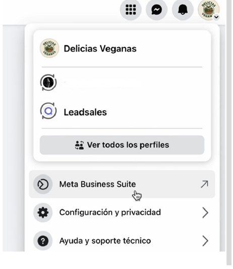 Página de ingreso de Meta Business Suite