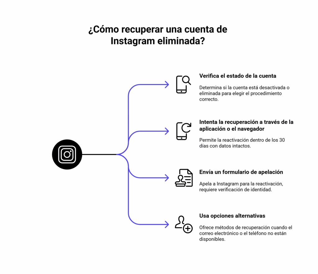 Pasos para recuperar una cuenta de instagram eliminada