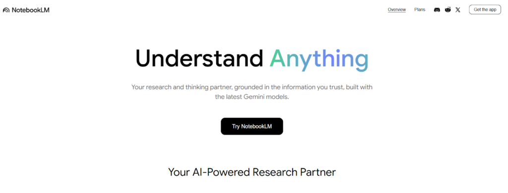 Pantalla de NotebookLM