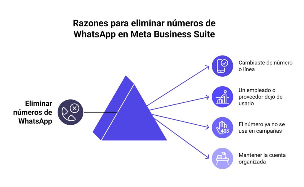 Razones para eliminar número de WhatsApp en Meta Business Suite