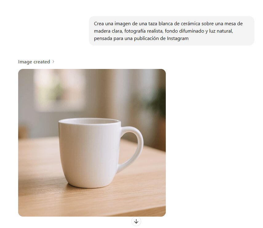 Ejemplo de prompt detallado para crear imagen en ChatGPT