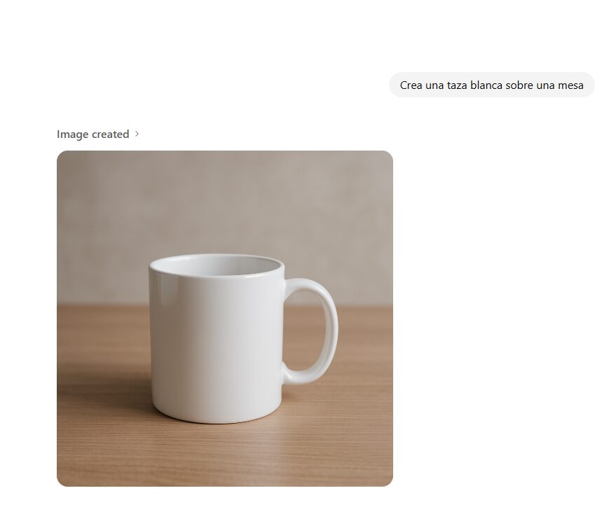 Ejemplo de prompt simple para crear imagen en ChatGPT