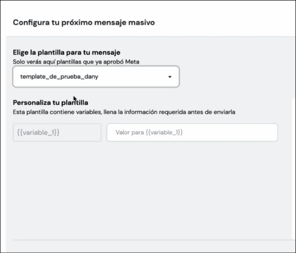 Personalización de variables en plantilla de mensaje desde Leadsales