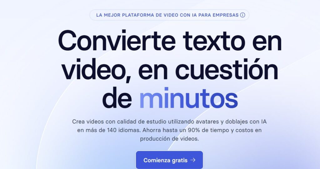 Pantalla de Synthesia