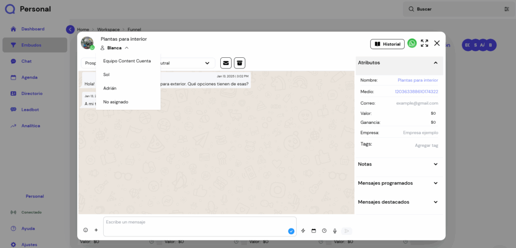 Asignación de contactos en Leadsales