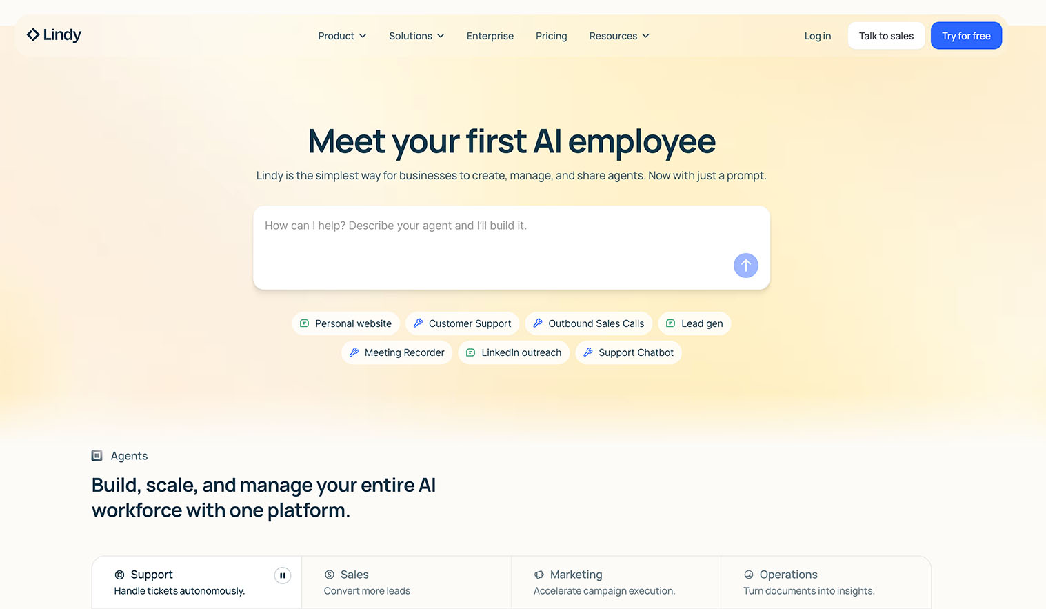 Captura de pantalla del home de la página web de Lindy