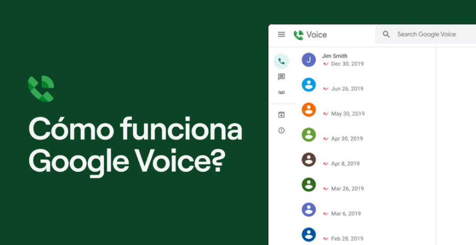 Cómo funciona Google Voice en computadora con panel de llamadas y contactos virtuales