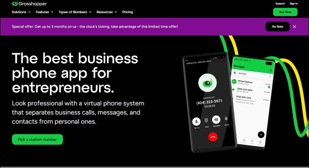Aplicación Grasshopper para obtener un número virtual empresarial y gestionar llamadas desde el celular