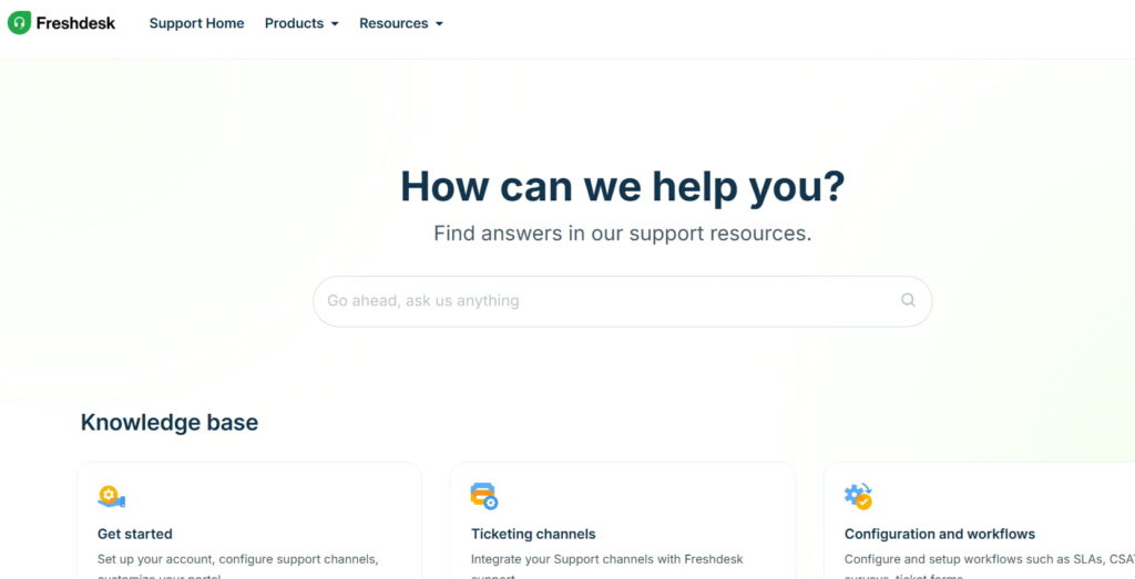 Pantalla de Freshdesk AI