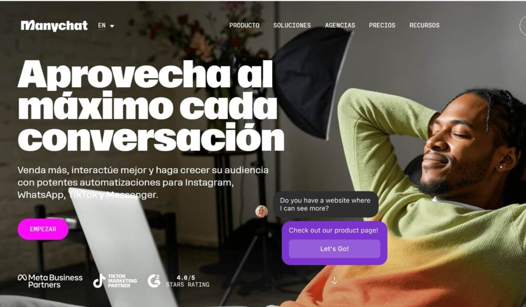 Pantalla de ManyChat