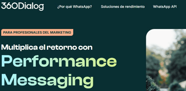 Página de inicio de 360Dialog