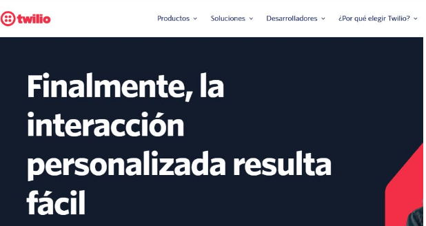 Página de inicio de Twilio