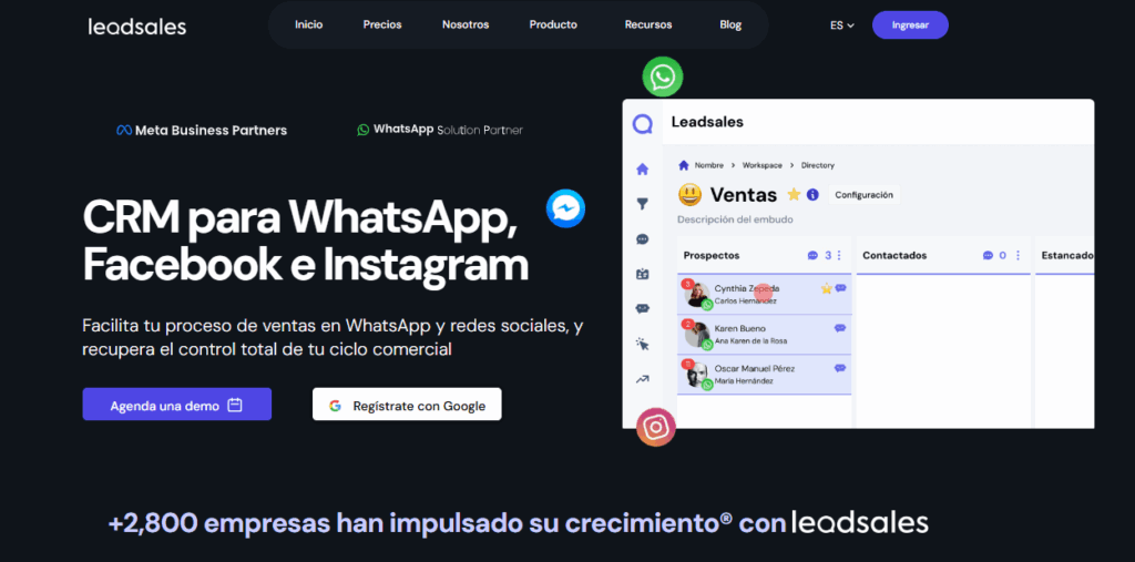 Pantalla de Leadsales