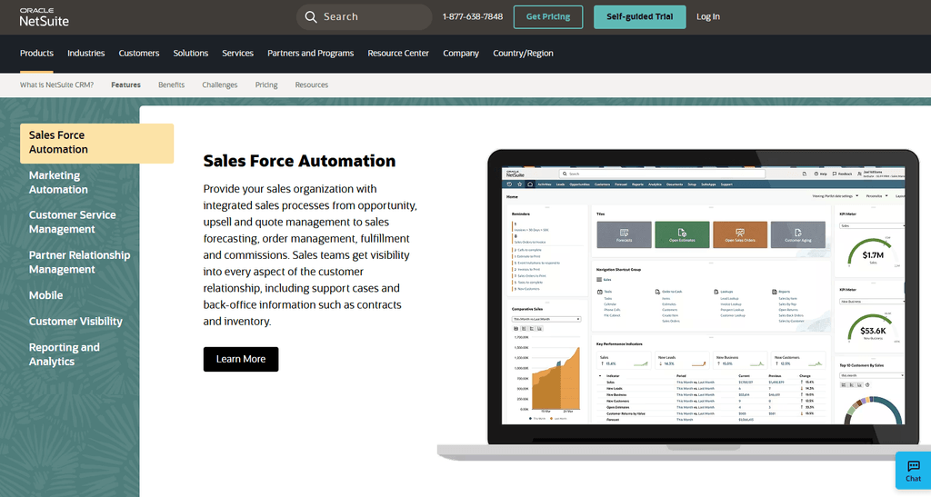 Pantalla de NetSuite