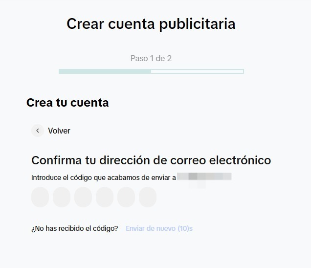 Crear cuenta de TikTok Ads Manager