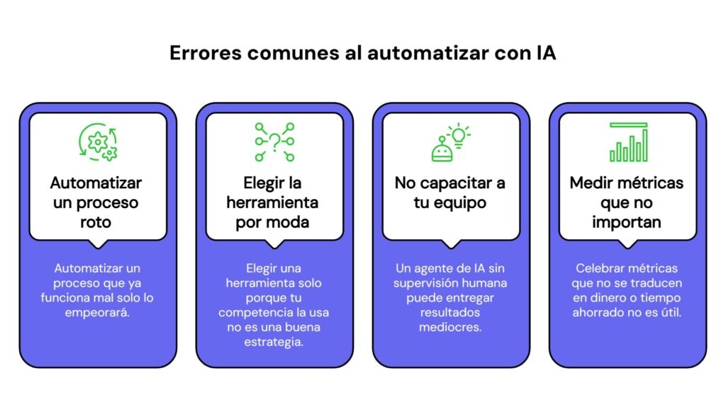 Errores al automatizar con IA