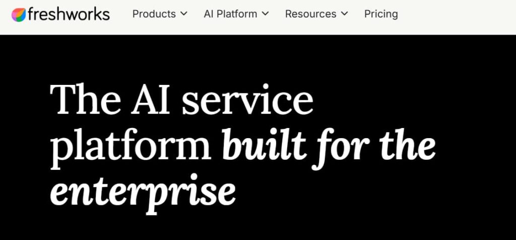 Plataforma de inteligencia artificial Freshworks diseñada para empresas y equipos de gran escala